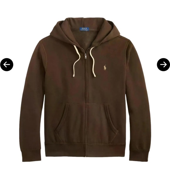 NWT Polo by Ralph Lauren Men's Brown Zip Up Hoodie - Picture 5 of 5
